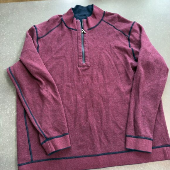 Tommy Bahama Reversible 1/4 Zip Pullover - Picture 9 of 12